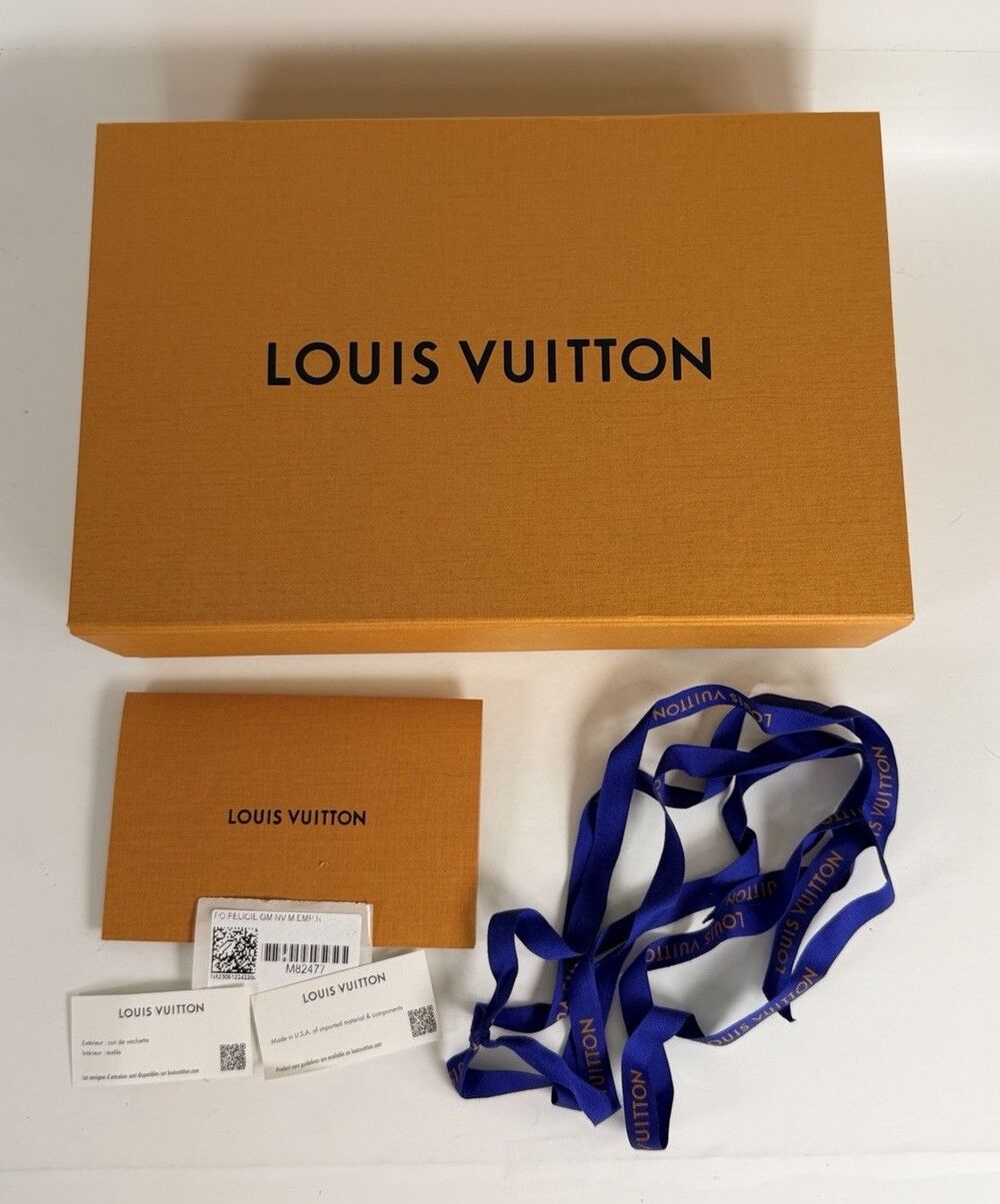 Louis Vuitton Shoe Purse Box Empty 11”x7”x3”Orange Ribbon Card